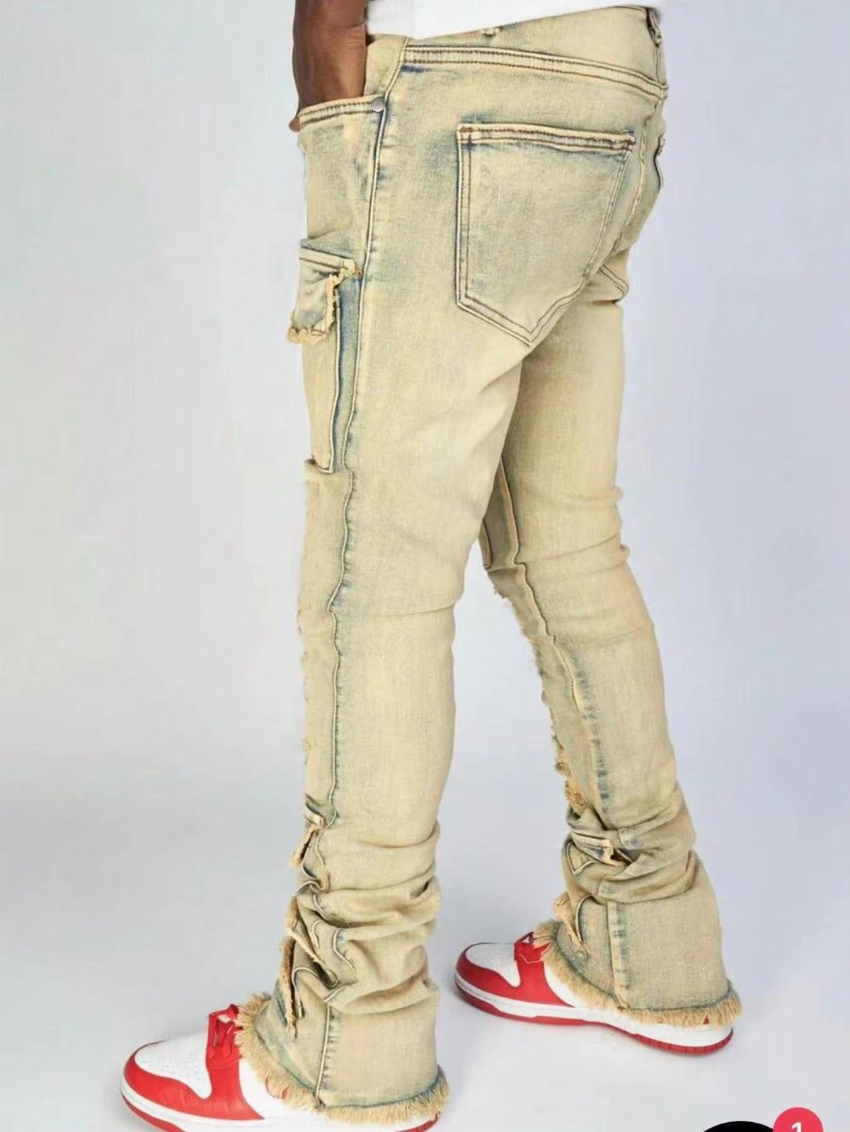 Men jeans multi pocket